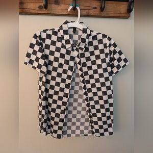 Boys Black and white checkered shirt